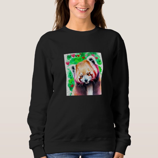 Sudadera Valentine's Day Love Heart Red Panda Girlfriend Fi (Anverso)