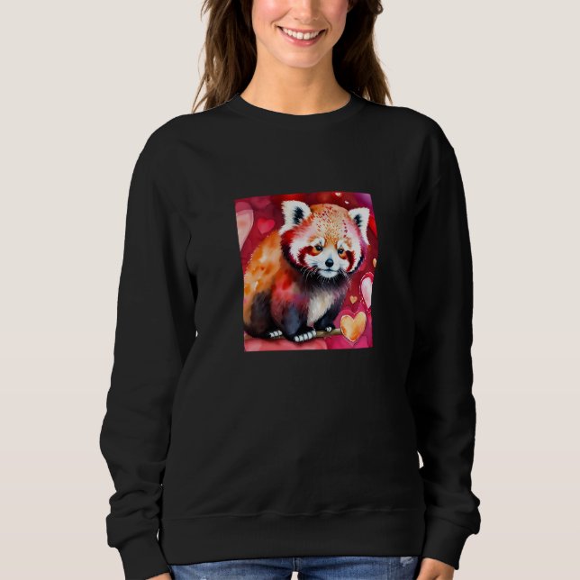 Sudadera Valentine's Day Love Heart Red Panda Girlfriend Fi (Anverso)