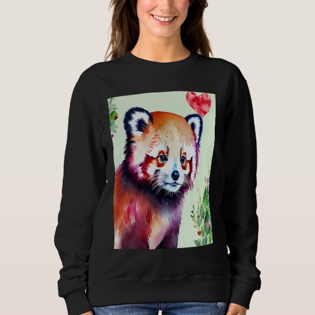Sudadera Valentine's Day Love Heart Red Panda Girlfriend Fi (Anverso)