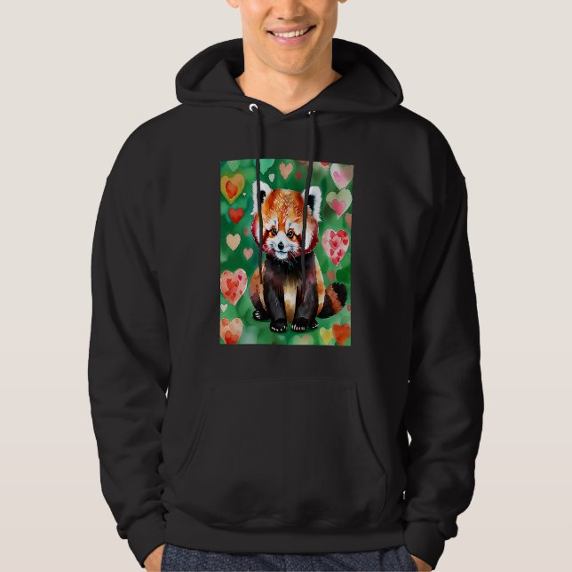 Sudadera Valentine's Day Love Heart Red Panda Girlfriend Fi (Anverso)
