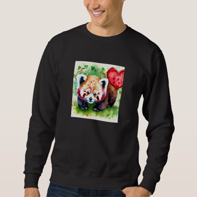 Sudadera Valentine's Day Love Heart Red Panda Girlfriend Fi (Anverso)