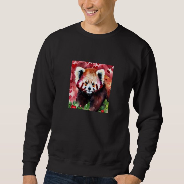 Sudadera Valentine's Day Love Heart Red Panda Girlfriend Fi (Anverso)