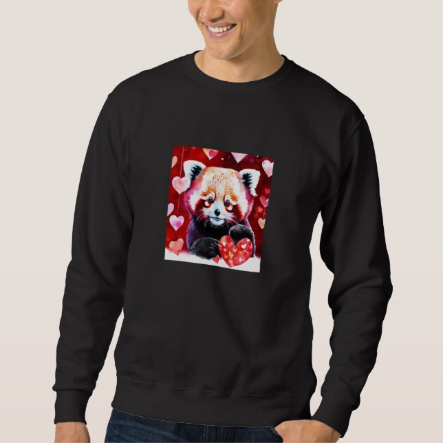 Sudadera Valentine's Day Love Heart Red Panda Girlfriend Fi (Anverso)