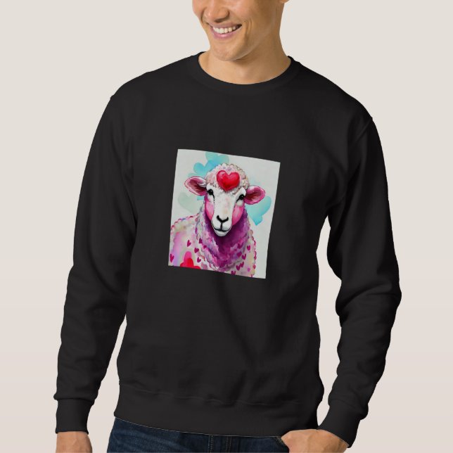 Sudadera Valentine's Day Love Heart Sheep Girlfriend Fiancé (Anverso)