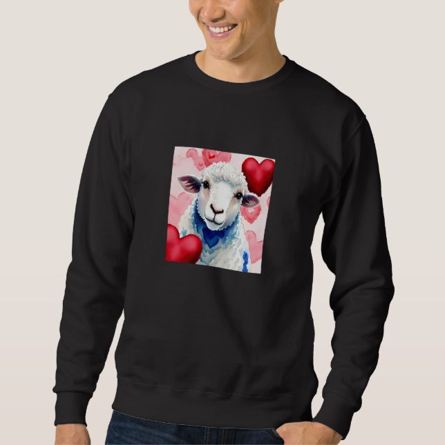 Sudadera Valentine's Day Love Heart Sheep Girlfriend Fiancé (Anverso)
