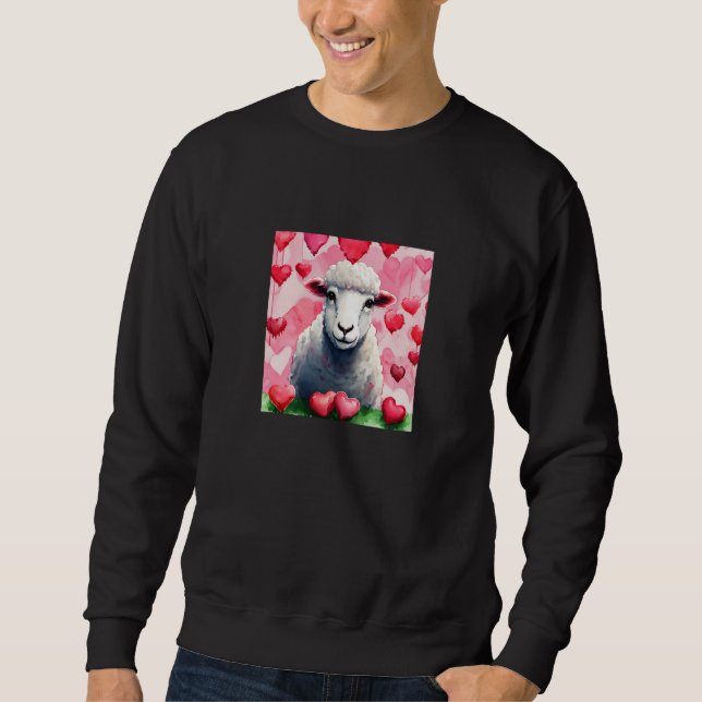 Sudadera Valentine's Day Love Heart Sheep Girlfriend Fiancé (Anverso)