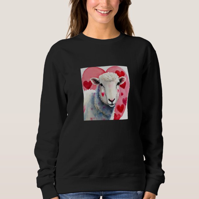 Sudadera Valentine's Day Love Heart Sheep Girlfriend Fiancé (Anverso)