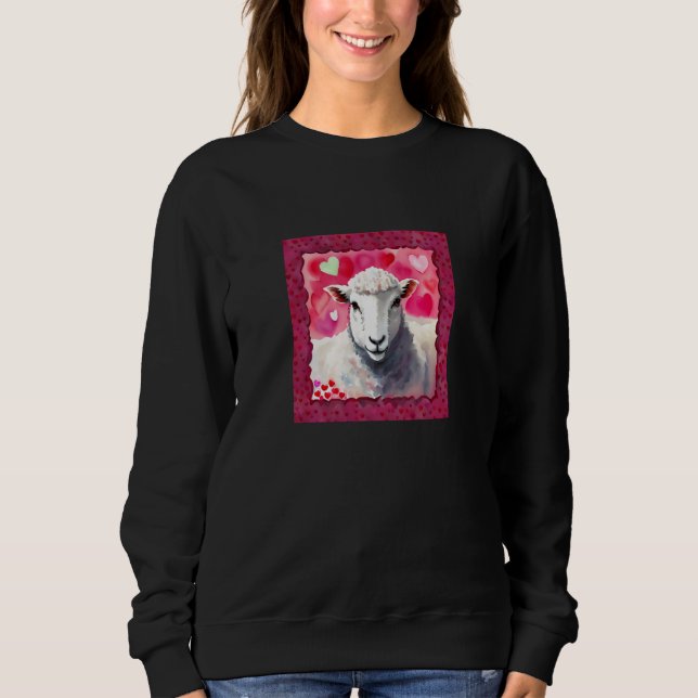 Sudadera Valentine's Day Love Heart Sheep Girlfriend Fiancé (Anverso)