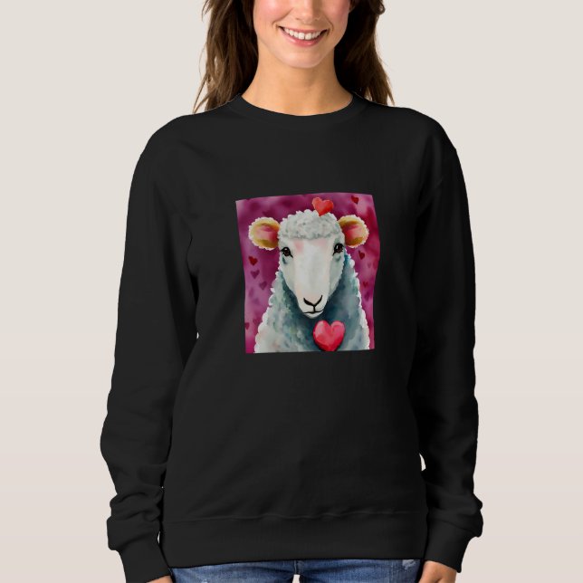 Sudadera Valentine's Day Love Heart Sheep Girlfriend Fiancé (Anverso)