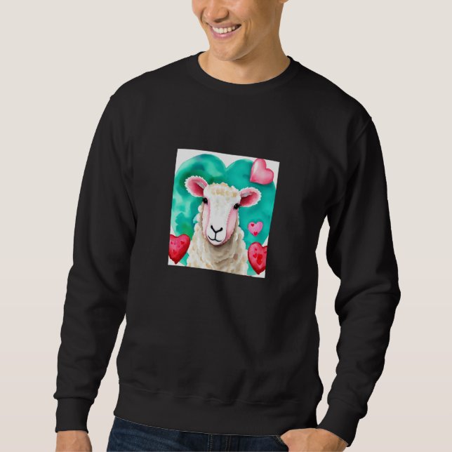 Sudadera Valentine's Day Love Heart Sheep Girlfriend Fiancé (Anverso)