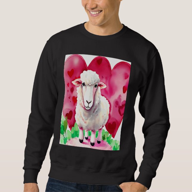 Sudadera Valentine's Day Love Heart Sheep Girlfriend Fiancé (Anverso)