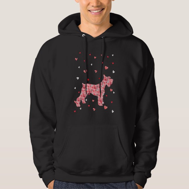Sudadera Valentines Day Love Hearts Schnauzer Dog Puppy Lov (Anverso)