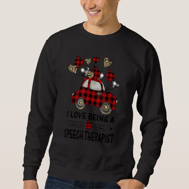 Sudadera Valentine's Day LOVE Hearts Truck Speech Therapist (Anverso)