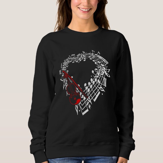 Sudadera Valentines Day Music Notes Heart Guitar Lovers Mus (Anverso)