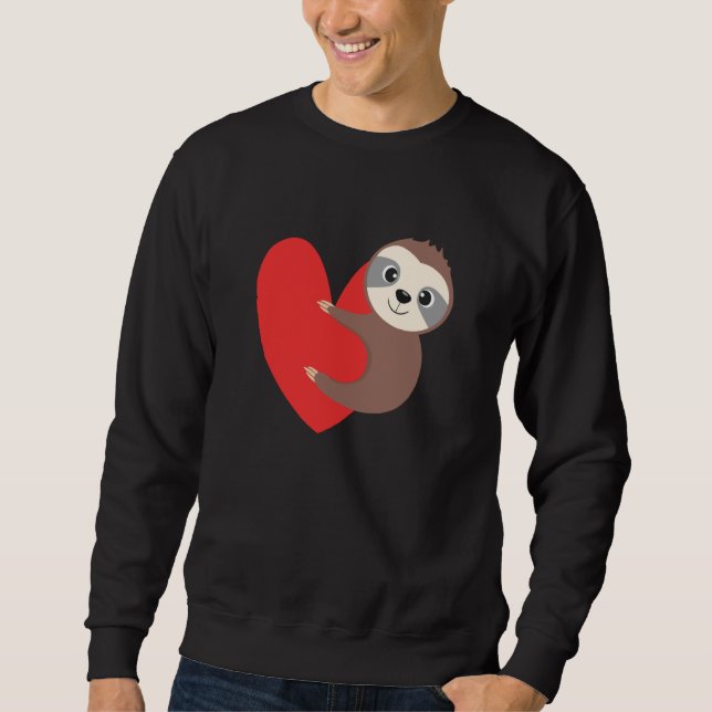 Sudadera Valentine's Day Sloth Heart Sloth Animal Sloth Lov (Anverso)