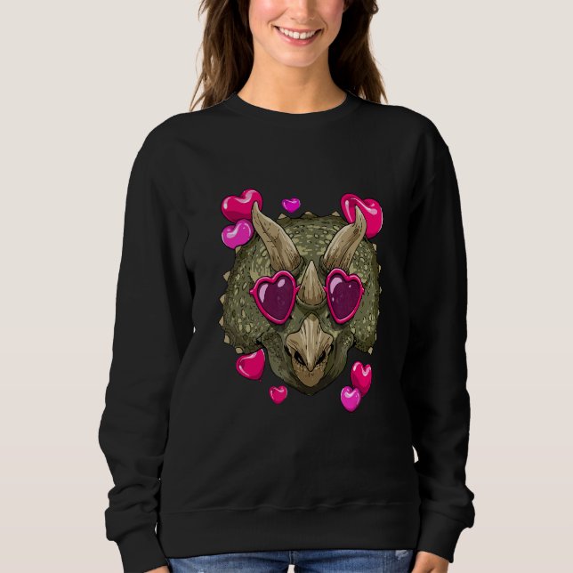 Sudadera Valentines Day Triceratops Heart Couples Love Day  (Anverso)