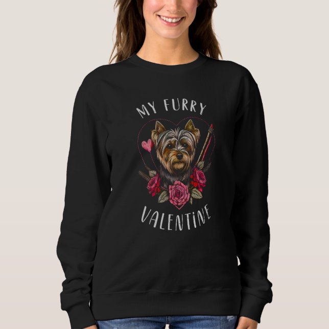 Sudadera Valentine's day Yorkshire Terrier Dog Valentine (Anverso)