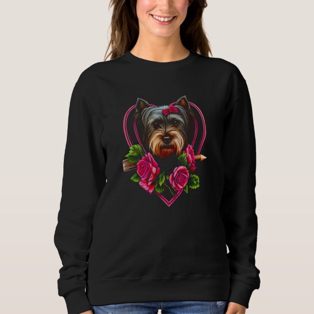 Sudadera Valentine's day Yorkshire Terrier Dog Valentine  3 (Anverso)