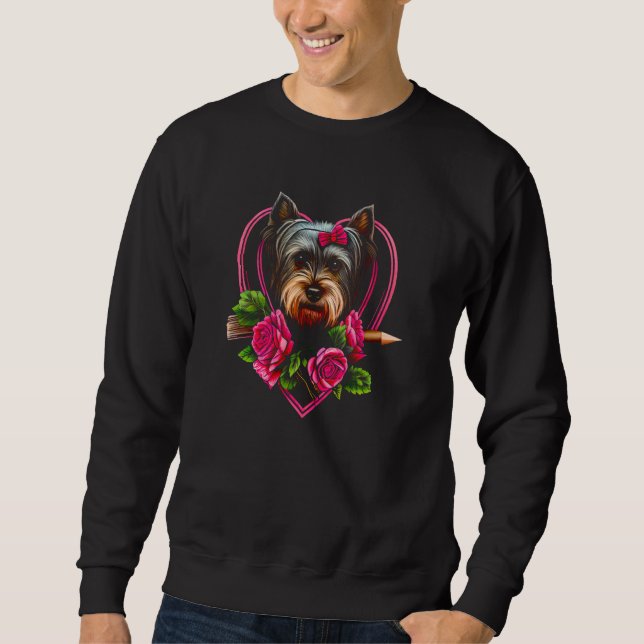 Sudadera Valentine's day Yorkshire Terrier Dog Valentine  3 (Anverso)
