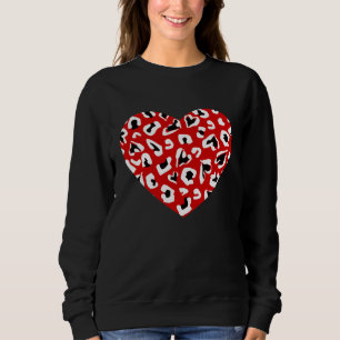 Sudadera valentines leopardo animal impresión corazón rojo