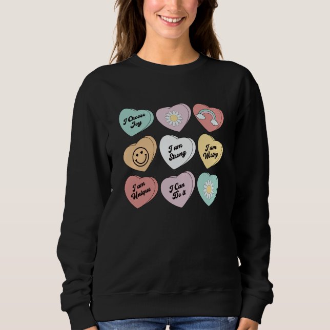 Sudadera Valentines Positive Affirmations a Candy Conversat (Anverso)