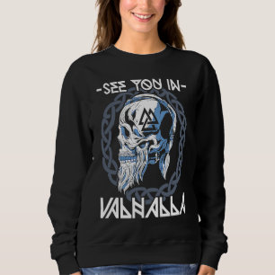 Sudadera Valhalla Celta Vikingo Nórdico Guerrero Vikingo
