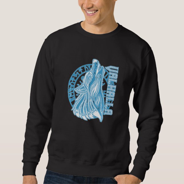 Sudadera Valhalla Wolf Mask Odin Rueda La Vara De La Vara D (Anverso)