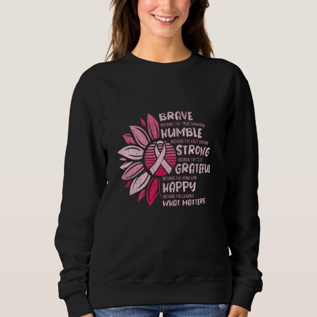 Sudadera Valiente concienciación sobre el cáncer de mama (Anverso)