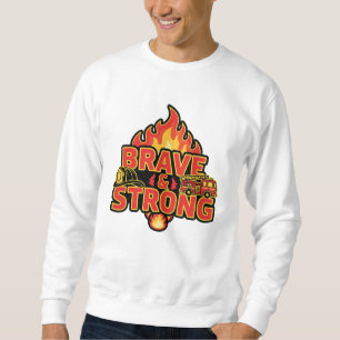 Sudadera Valiente y Fuerte – Camiseta de Orgullo de Bombero