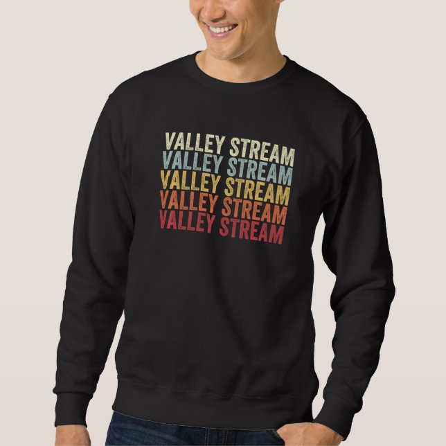 Sudadera Valley Stream Nueva York Valley Stream NY Retro Vi (Anverso)