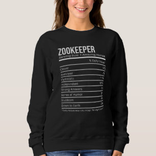 Sudadera Valores nutricionales del cuidador de zoológico H