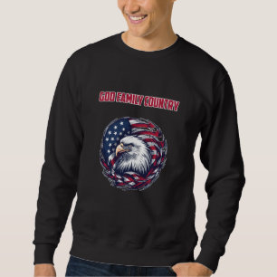 Sudadera Valores Patrióticos Americanos Dios Familia País