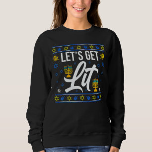 Sudadera Vamos a Encender la Navidad Hanukkah Menorá Judía