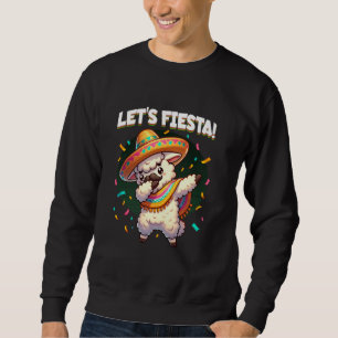 Sudadera Vamos a Fiesta Llama con Bigote Sombrero Dabbing C