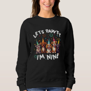 Sudadera Vamos a Pawty soy nueve cachorro amante de los per