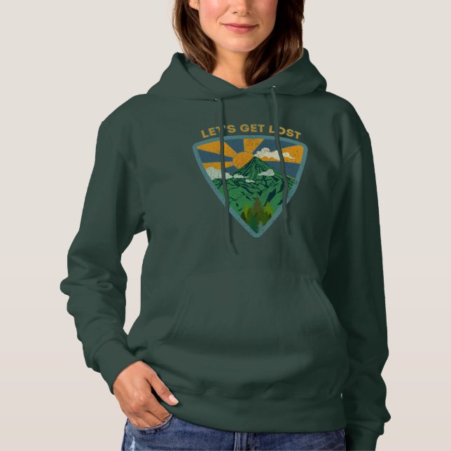 Sudadera Vamos a perdernos senderismo vintage (Anverso)