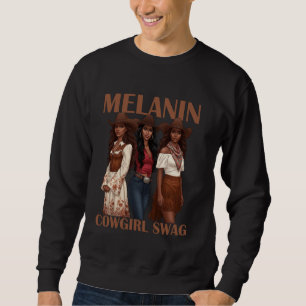 Sudadera Vamos Chicas Retro Occidental País Melanina Vaquer