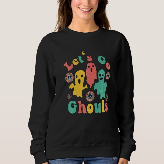 Sudadera Vamos Ghouls Flores Fantasmales Disfraz de Hallowe (Anverso)