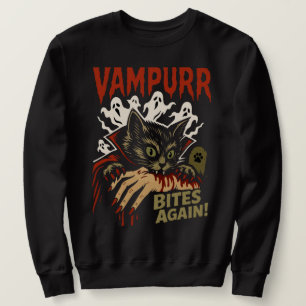 Sudadera ¡Vampurr muerde de nuevo! Gato divertido Halloween