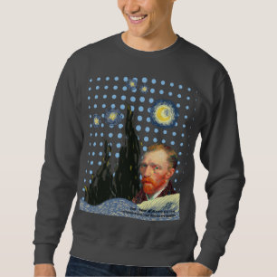 Sudadera  Van Gogh dots moon stars flames face