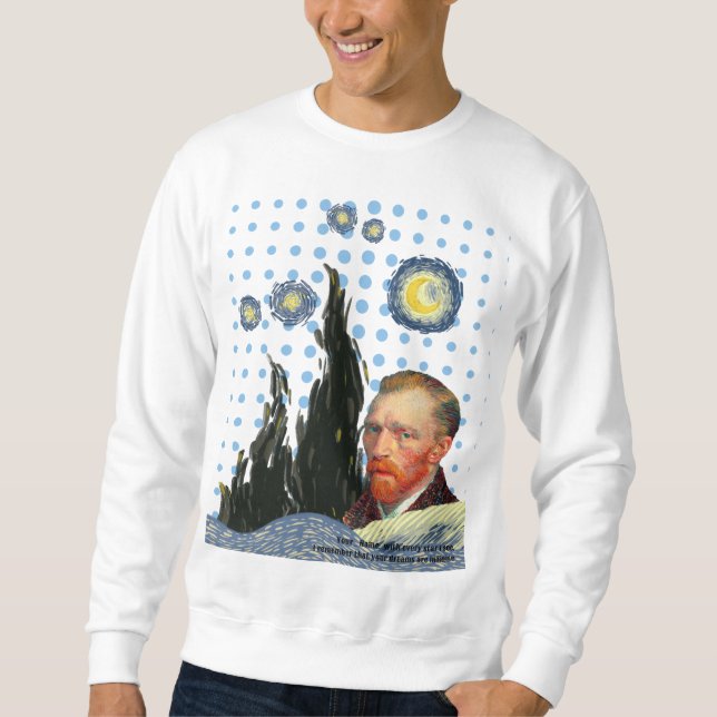 Sudadera  Van Gogh with every star I see, stars face art  (Anverso)