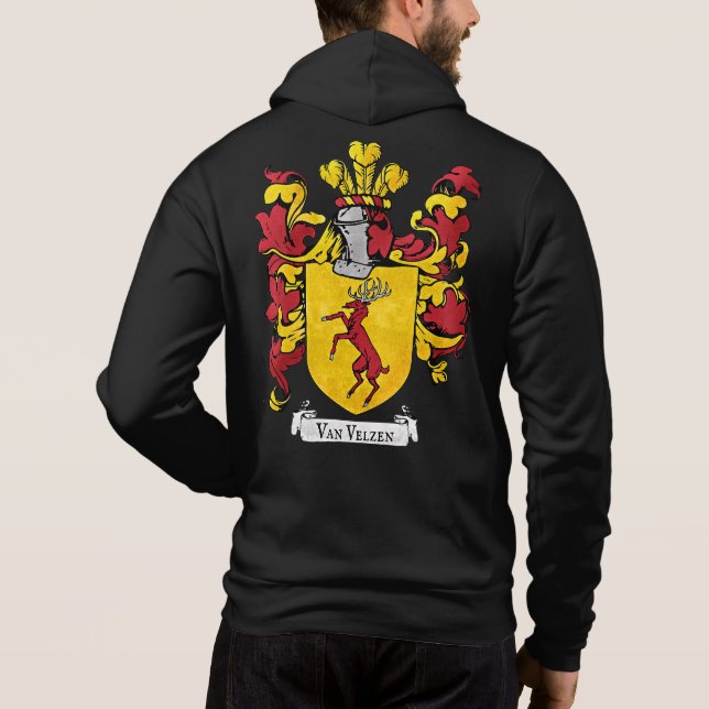 Sudadera Van Velzen Escudo de armas Hoodie de los hombres (Reverso)