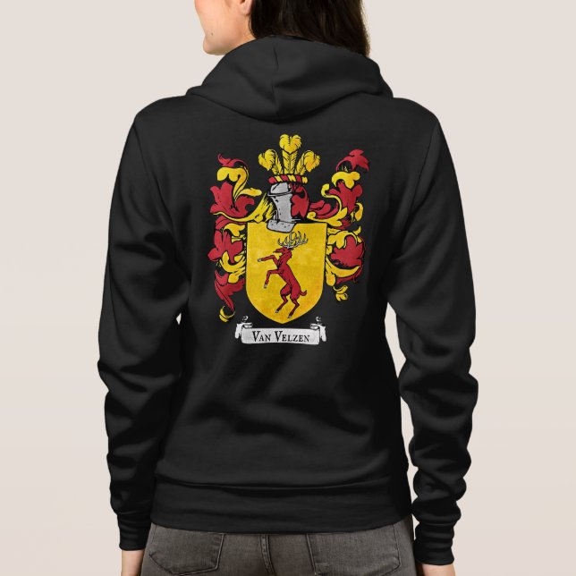 Sudadera Van Velzen Escudo de armas Hoodie Femenina (Reverso)