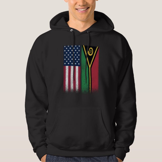 Sudadera Vanuatu Vanuatu American Flags Proud USA Vanuatu (Anverso)