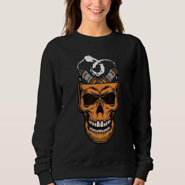 Sudadera Vape de cráneo gótico con MODs y tanques de vapeo (Anverso)