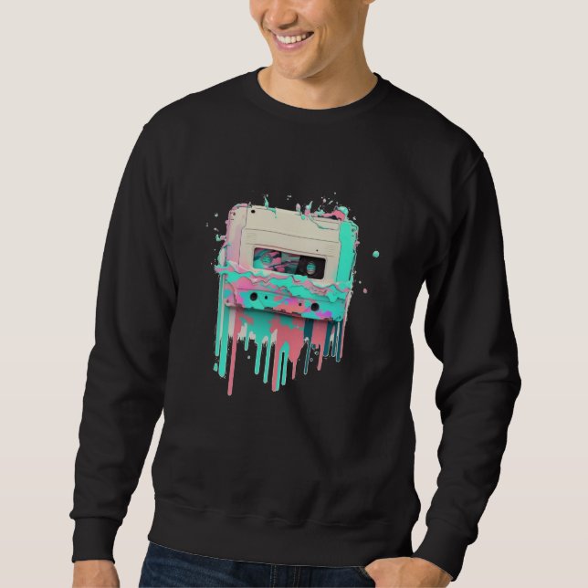 Sudadera Vaperwave Aesthetic Glitch Cassette Tape Retrowave (Anverso)