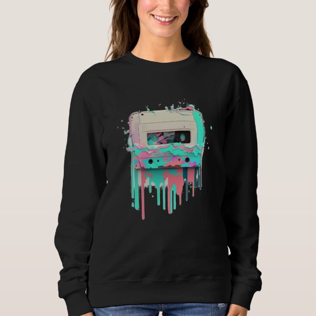 Sudadera Vaperwave Aesthetic Glitch Cassette Tape Retrowave (Anverso)