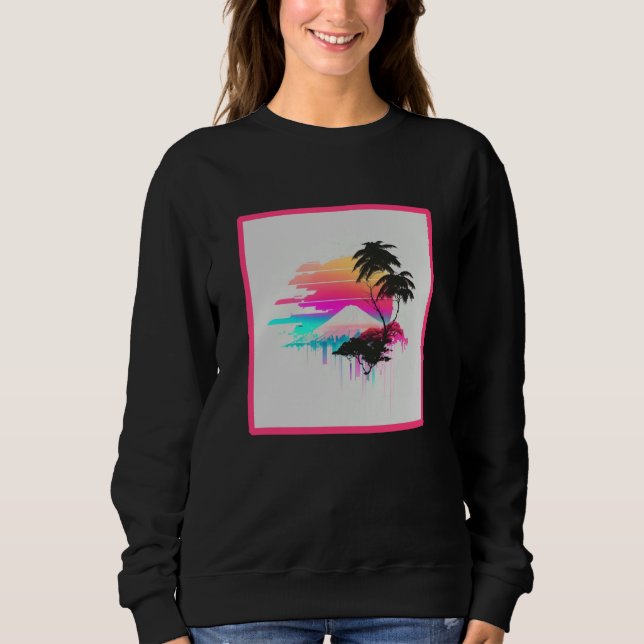 Sudadera Vaperwave Aesthetic Glitch Retrowave Synthwave  2 (Anverso)
