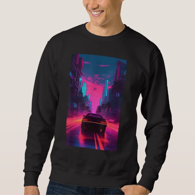 Sudadera Vaporwave Aesthetic Outrun Synthwave Retrowave (Anverso)