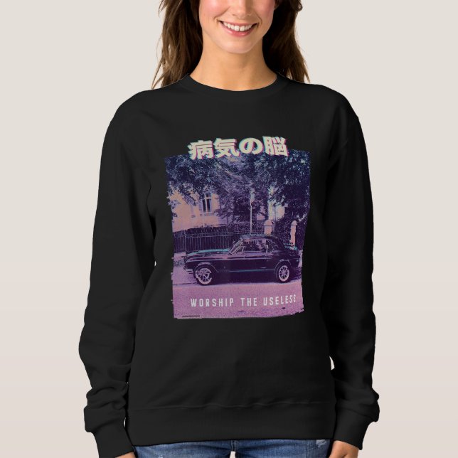 Sudadera Vaporwave Estética Glitch Retro Car 80 (Anverso)